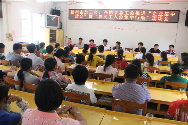 梧州市總工會、蒼梧縣總工會推進“企業(yè)集中建會”暨“農(nóng)民工入會集中行動現(xiàn)場會.jpg